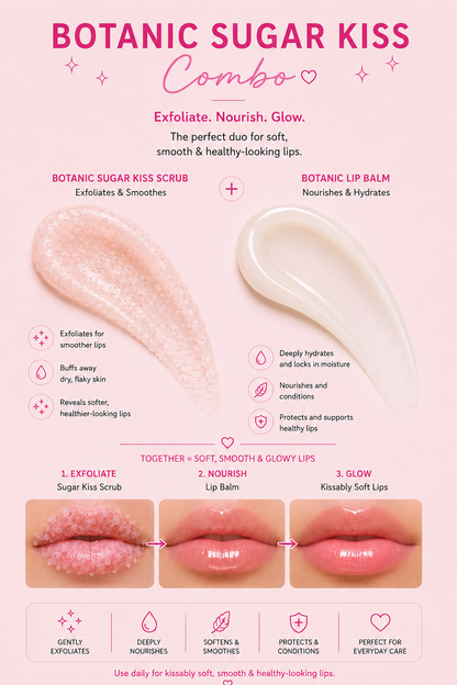 Botanic Sugar Kiss Combo – Lip Scrub & Lip Balm