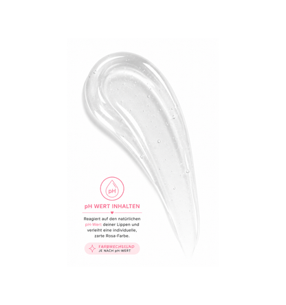 Crystal Kiss pH-reaktiver Lip Gloss von Shardaria Beauty mit transparentem Gloss-Swatch